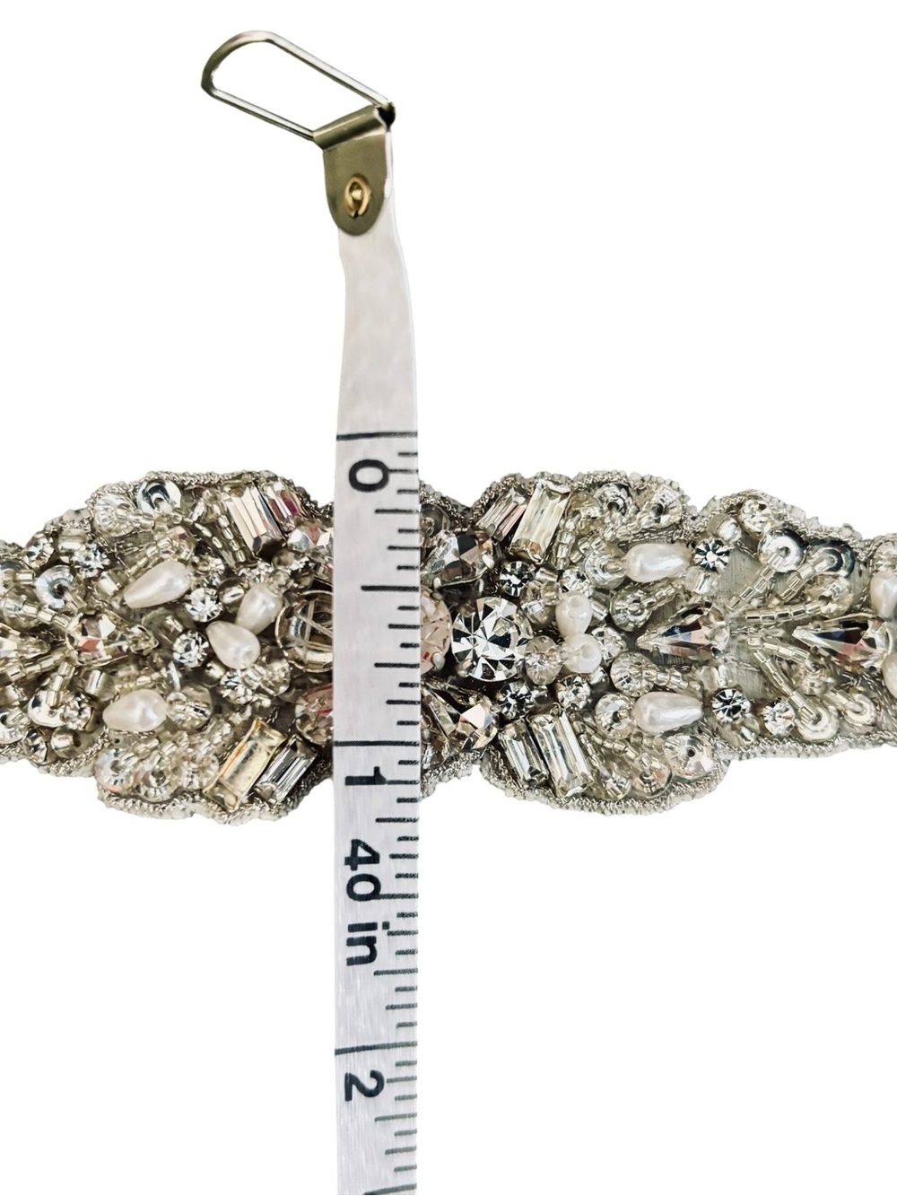 NWT Evan Picone Crystal Embellished Bridal Belt - Silver - Picture 11 of 15
